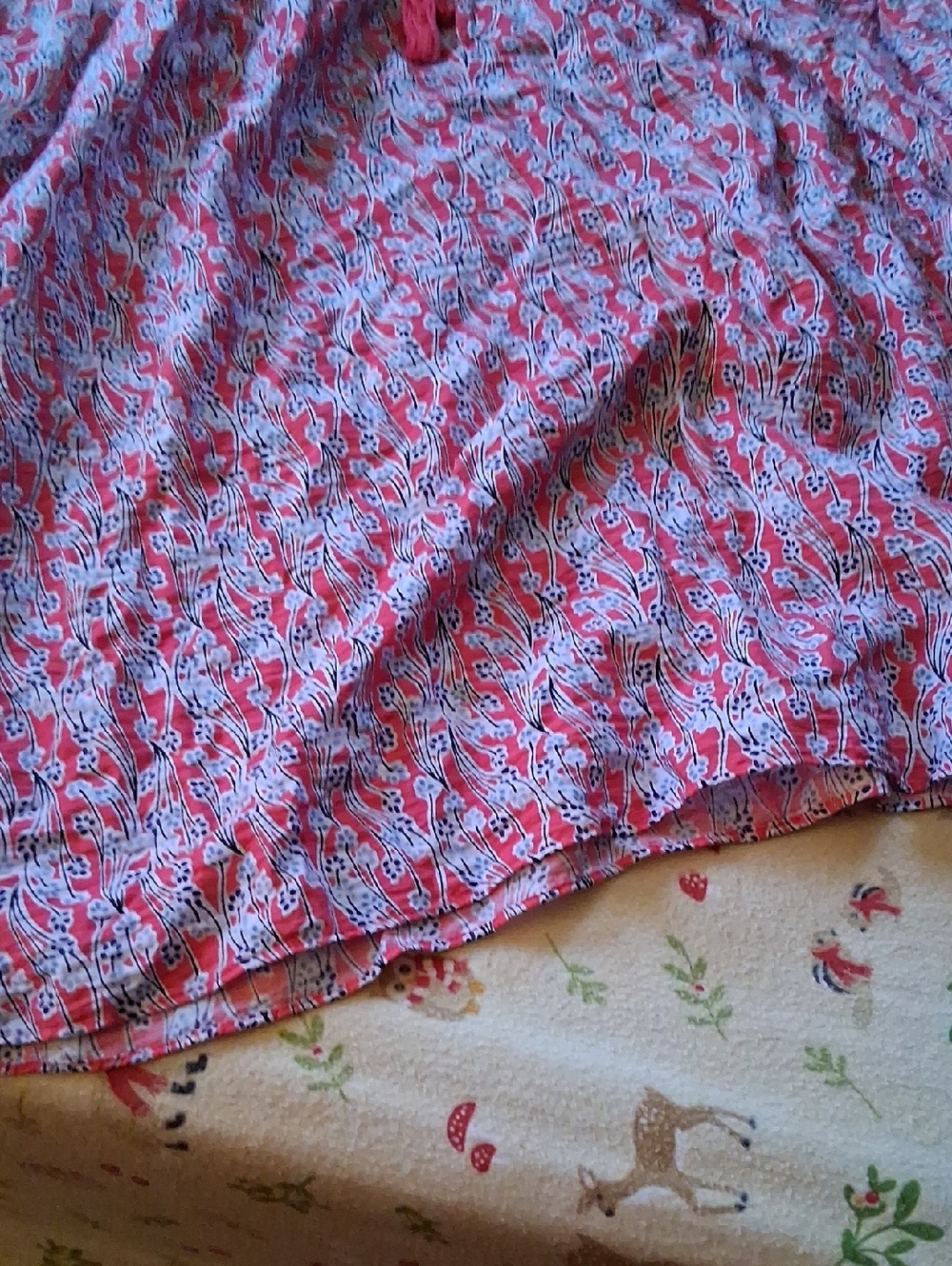 Pink Floral Boho Peasant Top with Tassel Tie - Picture 5 of 6
